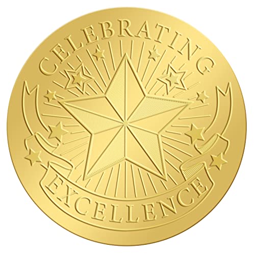 craspire 100 STÜCKE Goldfolien-Aufkleber, Die Exzellenz Feiern, Geprägte Zertifikatssiegel, Selbstklebende Aufkleber, Medaillen-Dekorationsaufkleber, Zertifizierung, Abschlussfeier, Unternehmen von craspire
