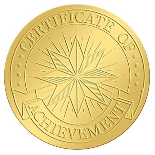 craspire 100 STÜCKE Goldfolien-Aufkleber Zertifikat Für Leistung, Prägung, Zertifikat, Selbstklebende Aufkleber, Medaille, Dekoration, Aufkleber, Graduierung, Notar von craspire
