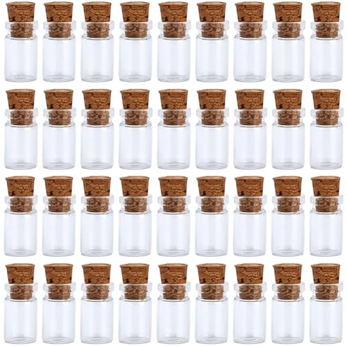 craspire 100 Stück Mini Glasflaschen Zum Wunschgießen Transparent 1 ml Kleine Glasflaschen Mit Korken Für DIY Kunsthandwerksprojekte Laden Partynachrichten Hochzeitsgeschenke Halloween Dekorationen von craspire