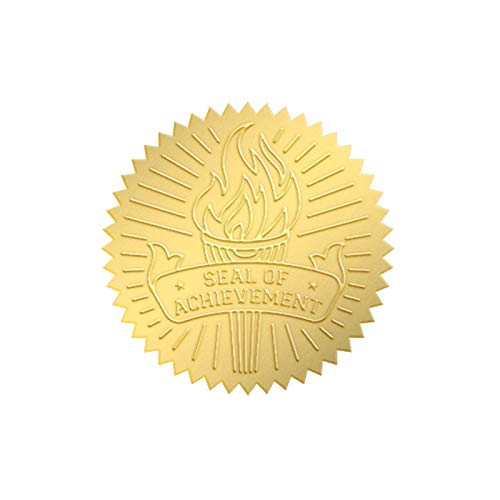 craspire 100PCS Award Seal Torch Goldfolienaufkleber Wafer Seal Labels Round Labels Seal Company Award Seal Für Lehrer Professor Mitarbeiter Anerkennung von craspire