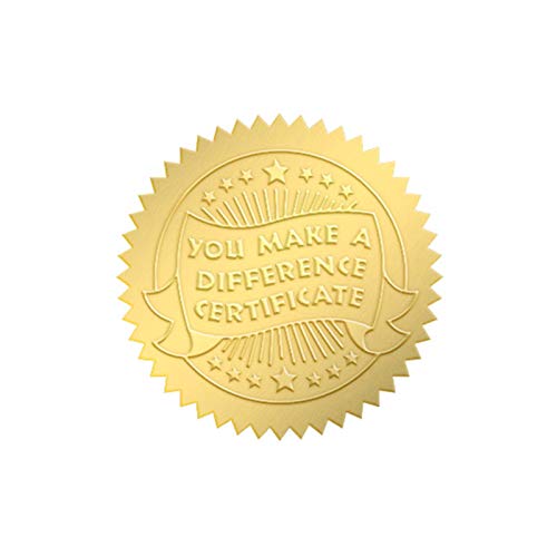 craspire 100PCS Award-Zertifikat-Aufkleber Goldfolien-Aufkleber Wafer-Siegeletiketten Runde Etiketten Siegelzertifikat-Siegel Zum Verschönern des Umschlagzertifikatsbuchs von craspire