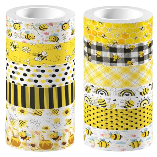 craspire 12 Rolle Bienen Klebeband Washi Masking Klebeband Honigblume Waben Gelbe Hummel Dekoratives Geschenkverpackungsband Für Scrapbooking DIY Basteln Tagebuch Notizbuch Planer Umschlag craspire 12 Rolle Bienen Klebeband Washi Masking Klebeband Honigblume Waben Gelbe Hummel Dekoratives Geschenkverpackungsband Für Scrapbooking DIY Basteln Tagebuch Notizbuch Planer Umschlag von craspire