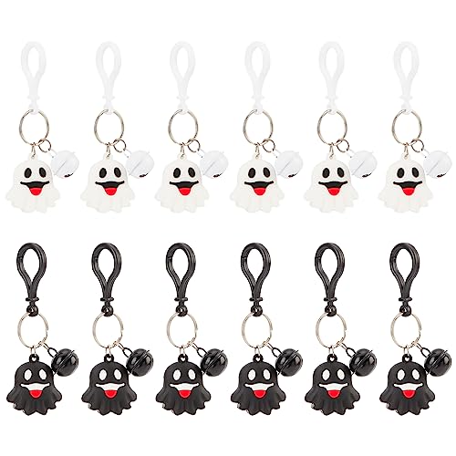 craspire 12 Stück Halloween-Themen-Schlüsselanhänger, Cartoon-Geist-Schlüsselanhänger Mit Glöckchen-Anhänger, PVC-Anhänger, Hängende Schlüsselanhänger Für Geldbörse, Rucksack, Charm-Dekorationen craspire 12 Stück Halloween-Themen-Schlüsselanhänger, Cartoon-Geist-Schlüsselanhänger Mit Glöckchen-Anhänger, PVC-Anhänger, Hängende Schlüsselanhänger Für Geldbörse, Rucksack, Charm-Dekorationen von craspire
