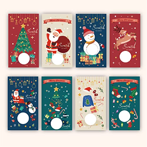 craspire 120 Sets Rubbelkarten Mit Rubbelaufklebern Frohe Weihnachten, Lustige Rubbelkarten Und Aufkleber, DIY-Gutscheinkarten, Überraschungsgrußkarte Für Weihnachtsgutscheine von craspire