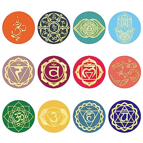 craspire 120 Stück Chakra-Mandala-Goldfolien-Aufkleber, 12 Stile, Boho, Yoga, Buddhismus, Boho-Blumenmuster, Runde Etiketten, Selbstklebende, Geprägte Siegel Für Umschläge, Hochzeit, Medaille craspire 120 Stück Chakra-Mandala-Goldfolien-Aufkleber, 12 Stile, Boho, Yoga, Buddhismus, Boho-Blumenmuster, Runde Etiketten, Selbstklebende, Geprägte Siegel Für Umschläge, Hochzeit, Medaille von craspire