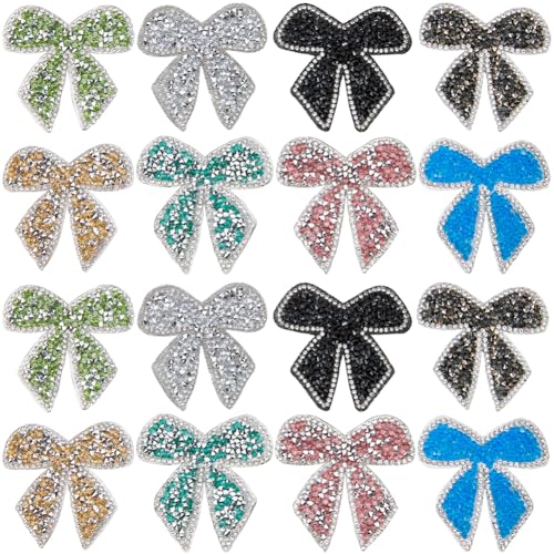 craspire 16 Stück 8 Farben Schleifen-Flicken Zum Aufbügeln, Bunte Glitzernde Strass-Flicken, Schmelzklebstoff, Zum Aufbügeln, Strass-Applikation, Dekoration, Zum Nähen, Basteln, Kleidung, Reparatur craspire 16 Stück 8 Farben Schleifen-Flicken Zum Aufbügeln, Bunte Glitzernde Strass-Flicken, Schmelzklebstoff, Zum Aufbügeln, Strass-Applikation, Dekoration, Zum Nähen, Basteln, Kleidung, Reparatur von craspire