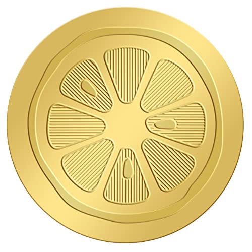 craspire 2,100 cm Umschlag-Siegel-Aufkleber, Zitrusscheibe, Zitrone, (2) Stück Geprägte Foliensiegel, Selbstklebend, Goldfolie, Aufkleber, Etikett Für Hochzeitseinladungen, Geschenkverpackung von craspire