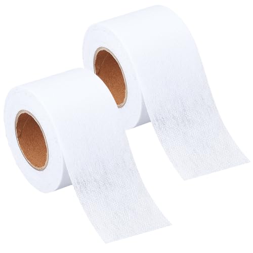 craspire 2 Rolle Aufbügelbares Nahtband Für Wattierung 1,97 Zoll x 20 Yards Saumband Zum Aufbügeln Weißes Nahtband Aufbügelbares Watteband Zum Quilten Aufbügelbares Transparentes Band Saumband von craspire