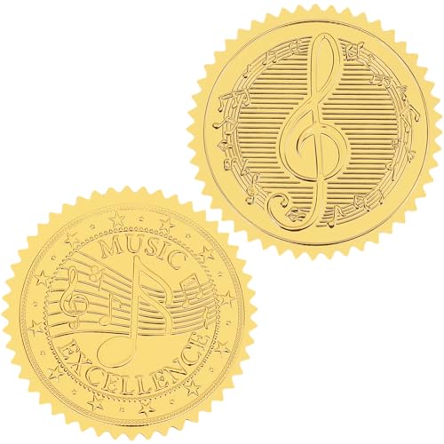 craspire 2 Stile, Musiknoten-Zertifikat, Geprägte Aufkleber, 200 Stück, 2" Vintage-Goldfoliensiegel, Selbstklebende Aufkleber, Dekoretiketten Für Auszeichnungen, Hochzeitseinladungen, Auszeichnungen craspire 2 Stile, Musiknoten-Zertifikat, Geprägte Aufkleber, 200 Stück, 2" Vintage-Goldfoliensiegel, Selbstklebende Aufkleber, Dekoretiketten Für Auszeichnungen, Hochzeitseinladungen, Auszeichnungen von craspire