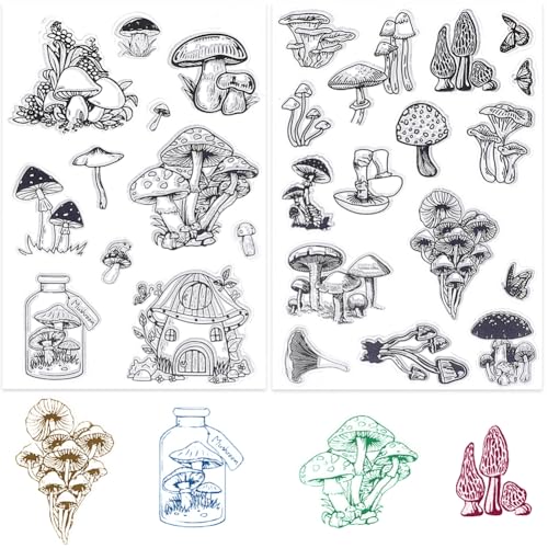 craspire 2 Stile, Transparente Pilz-Stempel, Pilzhaus, Wiederverwendbar, Hintergrund, Poststempel, Transparente Silikon-Stempelsiegel Für Journaling, Kartenherstellung, Dekor, DIY, Scrapbooking craspire 2 Stile, Transparente Pilz-Stempel, Pilzhaus, Wiederverwendbar, Hintergrund, Poststempel, Transparente Silikon-Stempelsiegel Für Journaling, Kartenherstellung, Dekor, DIY, Scrapbooking von craspire