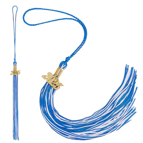 craspire 2 Stück Blau Weiße Abschlussquaste 2025 Quasten Für Bachelor Kappen Mit Golden Year Charm Abschlussquasten Dekor Akademische Zeremonie Abschlussfeier Gedenkgeschenk Fransen Accessoire Auto craspire 2 Stück Blau Weiße Abschlussquaste 2025 Quasten Für Bachelor Kappen Mit Golden Year Charm Abschlussquasten Dekor Akademische Zeremonie Abschlussfeier Gedenkgeschenk Fransen Accessoire Auto von craspire
