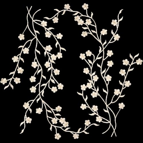 craspire 2 Stück Pflaumenblüten-Applikation, Blume, Silberfarben, Stickerei-Aufnäher, Stoffaufkleber Auf Decken, Stoffaufnäher, Kostümzubehör Für Nähen, Reparatur, Bestickte Basteldekoration craspire 2 Stück Pflaumenblüten-Applikation, Blume, Silberfarben, Stickerei-Aufnäher, Stoffaufkleber Auf Decken, Stoffaufnäher, Kostümzubehör Für Nähen, Reparatur, Bestickte Basteldekoration von craspire