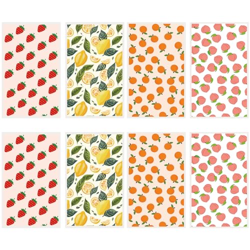 craspire 20 Blatt 4 Stile Fruchtdruck Ton Transferpapier Süß Bunt Zitrone Pfirsich Orange Erdbeere Polymer Keramik Glas Aufkleber Wasserlöslich Für DIY Anhänger Kunsthandwerk Ohrringe von craspire