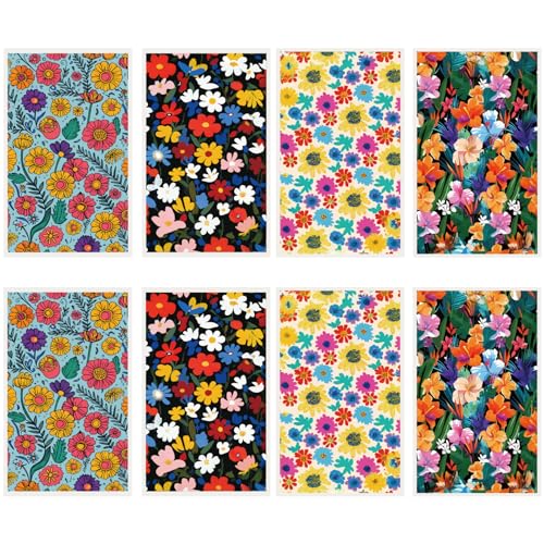 craspire 20 Blatt 4 Stile Ton Transferpapier Bunte Kleine Blumen Vintage Blumen Gänseblümchen Sonnenblume Polymer Keramik Glas Aufkleber Wasserlöslich Für Töpferei DIY Anhänger Kunsthandwerk Ohrringe von craspire