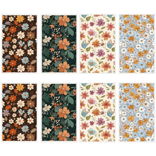 craspire 20 Blatt 4 Stile Ton Transferpapier Retro Blume Buntes Blumenblatt Gänseblümchen Grün Gewachsen Polymer Keramik Glas Aufkleber Wasserlöslich Für Töpferei DIY Anhänger Kunsthandwerk Ohrringe von craspire