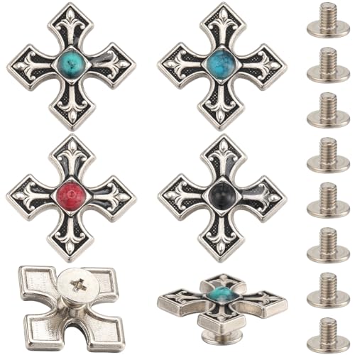 craspire 20 Sets Künstliche Türkisfarbene Kreuzknöpfe Mit Schraubverschluss, Dekorative Schnalle, Vintage-Western-Stil, Ersatzschnalle Für DIY-Lederhandwerk, Stoffe, Waren, Zubehör-Set craspire 20 Sets Künstliche Türkisfarbene Kreuzknöpfe Mit Schraubverschluss, Dekorative Schnalle, Vintage-Western-Stil, Ersatzschnalle Für DIY-Lederhandwerk, Stoffe, Waren, Zubehör-Set von craspire