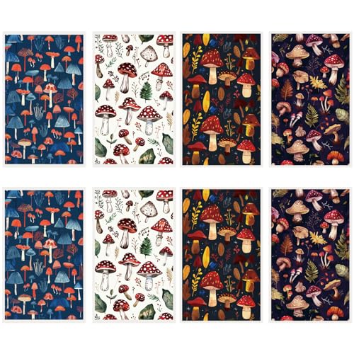 craspire 20 Stück 4 Stile Polymer Ton Transferblätter Unterglasur Transferpapier 4,7 x 2,8 Zoll Frühlingspilz Farne Muster Wasserdesigns Abziehbilder Für Die Schmuckherstellung Ohrringe Anhänger DIY von craspire