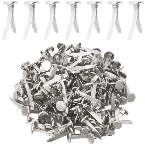 craspire 200 Stück Metallverschlüsse 20 x 8mm Platinmetall Scrapbooking Brads Runde Metall Brads Für Bastelarbeiten Kunsthandwerk Schulprojekte Dekorative Papierkarten Heimwerkerbedarf von craspire