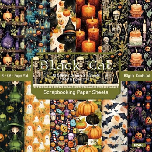 craspire 24 Blatt Halloween Scrapbook Papierblöcke Strukturiertes Dekoratives Bastelpapier Kürbis Katze Fledermaus 6x6 Zoll Kunst Junk Journal Für Planer Verpackung Gefaltete Karten Bastelbedarf craspire 24 Blatt Halloween Scrapbook Papierblöcke Strukturiertes Dekoratives Bastelpapier Kürbis Katze Fledermaus 6x6 Zoll Kunst Junk Journal Für Planer Verpackung Gefaltete Karten Bastelbedarf von craspire