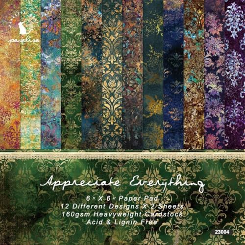 craspire 24 Stück Scrapbook Papier Mit Vintage Muster Origami Papier Buntes Papier 6" × 6" einseitig Preußischblau Gemustertes Papier Dekoratives Bastelpapier Für Tagebuch Basteln DIY Hintergrund von craspire