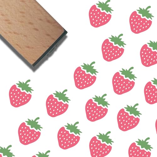 craspire 3/5 Zoll Mini Holzstempel Mit Erdbeer Frucht Muster Kleine Holzstempel Im Vintage Stil Wiederverwendbarer Druck Für DIY Bastelkarten Scrapbooking Journaling Alben Kartenherstellung Planer von craspire