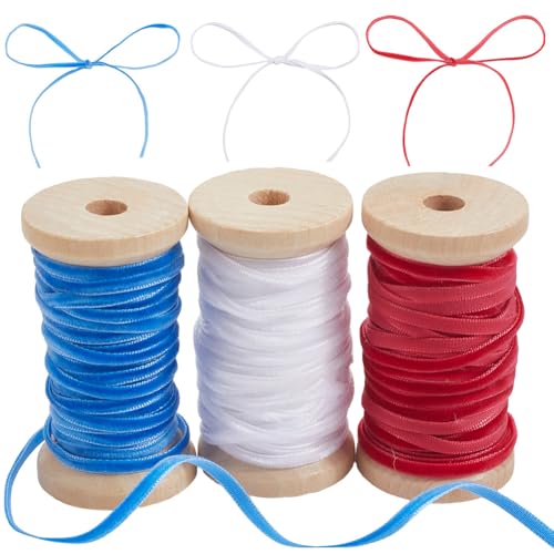 craspire 3 Farbe 30 Yards Samtband Vintage Dünn Schmal Samtstoff 1/8" Rot Weiß Blau Holzspulenbesatz Handgefertigt Für Kranzdekoration Hochzeitseinladungen Verpacken von Partyboxen DIY Basteln craspire 3 Farbe 30 Yards Samtband Vintage Dünn Schmal Samtstoff 1/8" Rot Weiß Blau Holzspulenbesatz Handgefertigt Für Kranzdekoration Hochzeitseinladungen Verpacken von Partyboxen DIY Basteln von craspire