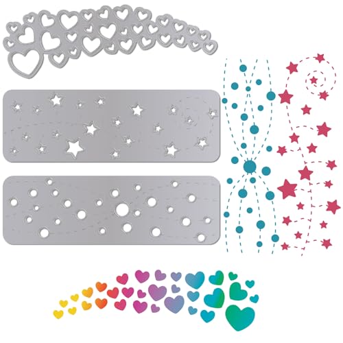 craspire 3 Stile Stern-Herz-Blasen-Stanzschablonen, Fleckige Linie, Hintergrund, Metall-Stanzformen, Rahmen-Sets, Prägevorlage Für DIY-Sammelalbum, Album, Fotopapier, Grußkarten, Basteldekoration craspire 3 Stile Stern-Herz-Blasen-Stanzschablonen, Fleckige Linie, Hintergrund, Metall-Stanzformen, Rahmen-Sets, Prägevorlage Für DIY-Sammelalbum, Album, Fotopapier, Grußkarten, Basteldekoration von craspire