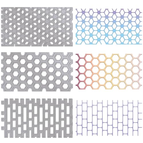 craspire 3 Stile Wabenziegel-Stanzschablonen, Sechseck, Unregelmäßiger Hintergrund, Rechteck, Metall-Stanzformen, Rahmen-Sets, Prägevorlage Für DIY Scrapbook, Album, Fotopapier, Karte craspire 3 Stile Wabenziegel-Stanzschablonen, Sechseck, Unregelmäßiger Hintergrund, Rechteck, Metall-Stanzformen, Rahmen-Sets, Prägevorlage Für DIY Scrapbook, Album, Fotopapier, Karte von craspire