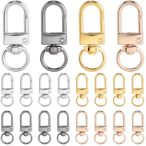 craspire 36 Stück Schlüsselanhänger Mit Drehbarem Karabinerhaken Metallverschluss Kleine Bunte Karabinerverschlüsse Aus Legierung Schlüsselanhänger Clips Zubehör Für Selbstgemachte Autoschlüssel von craspire