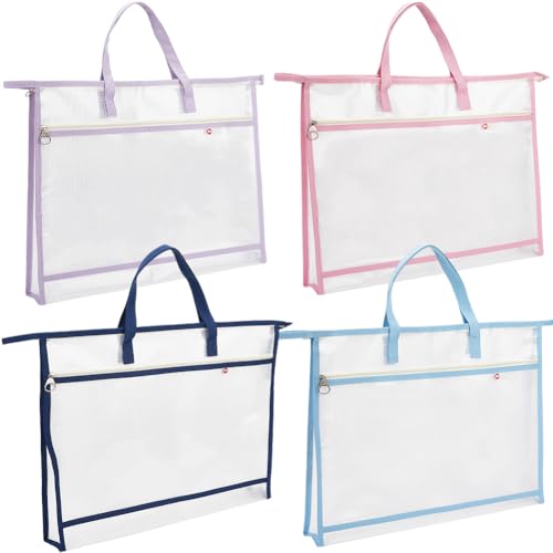 craspire 4 Stück Netz Nähprojekttasche Mit Griff 4 Farben Rechteckig A3 bunt PVC Reißverschluss Doppellagige Papierdokumenten Ordnertaschen Für Schule Büro Arbeit Nähkunst Stickprojekte craspire 4 Stück Netz Nähprojekttasche Mit Griff 4 Farben Rechteckig A3 bunt PVC Reißverschluss Doppellagige Papierdokumenten Ordnertaschen Für Schule Büro Arbeit Nähkunst Stickprojekte von craspire