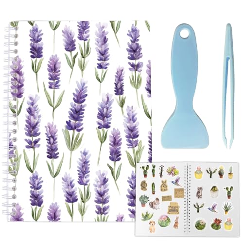 craspire 40 Blatt Sticker Sammelbuch Wiederverwendbarer Sticker Organizer A5 Trennpapier Wasserdicht Lila Blumen Leeres Aufbewahrungshalter Album Mit Schaber Und Pinzette Zur Aufbewahrung von craspire 40 Blatt Sticker Sammelbuch Wiederverwendbarer Sticker Organizer A5 Trennpapier Wasserdicht Lila Blumen Leeres Aufbewahrungshalter Album Mit Schaber Und Pinzette Zur Aufbewahrung von von craspire