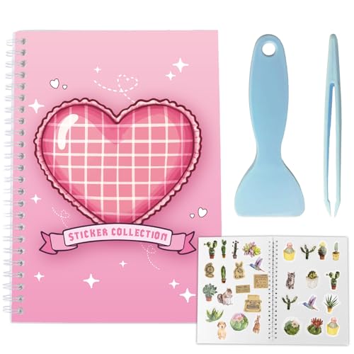 craspire 40 Blatt Wiederverwendbares Sticker Aufbewahrungsbuch Sticker Sammelalbum A5 Trennpapier Roter Herz Einband Wasserfester Etiketten Aufbewahrungs Organizer Mit Pinzette Und Schaber craspire 40 Blatt Wiederverwendbares Sticker Aufbewahrungsbuch Sticker Sammelalbum A5 Trennpapier Roter Herz Einband Wasserfester Etiketten Aufbewahrungs Organizer Mit Pinzette Und Schaber von craspire