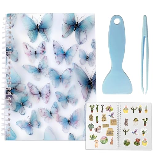 craspire 40 Blatt Wiederverwendbares Stickeralbum Sticker Sammelbücher A5 Trennpapier Wasserfest Blauer Schmetterling Blanker Sammlungs Aufbewahrungs Organizer Halter Mit Schaber Und Pinzette Zum craspire 40 Blatt Wiederverwendbares Stickeralbum Sticker Sammelbücher A5 Trennpapier Wasserfest Blauer Schmetterling Blanker Sammlungs Aufbewahrungs Organizer Halter Mit Schaber Und Pinzette Zum von craspire