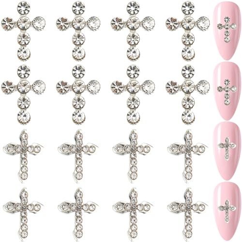 craspire 40 Stück Kreuz-Nagel-Charms 3D Y2K 2 Stile Metalllegierung Strass Flach Luxus Nagel Edelsteine Set Gothic Vintage Punk Nieten Dekor Für Frauen Nagelkunst Basteln DIY Schmuck craspire 40 Stück Kreuz-Nagel-Charms 3D Y2K 2 Stile Metalllegierung Strass Flach Luxus Nagel Edelsteine Set Gothic Vintage Punk Nieten Dekor Für Frauen Nagelkunst Basteln DIY Schmuck von craspire