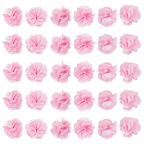 craspire 40 Stück Stoffblumen Rosa 1.34" 3D-Chiffon-Blumen-Spitzenborte Brautsträuße Cluster-Blumen-DIY-Nähspitzen-Patch Für Heimwerkerhandwerk Stirnbänder Hochzeit Geschenkverpackung von craspire