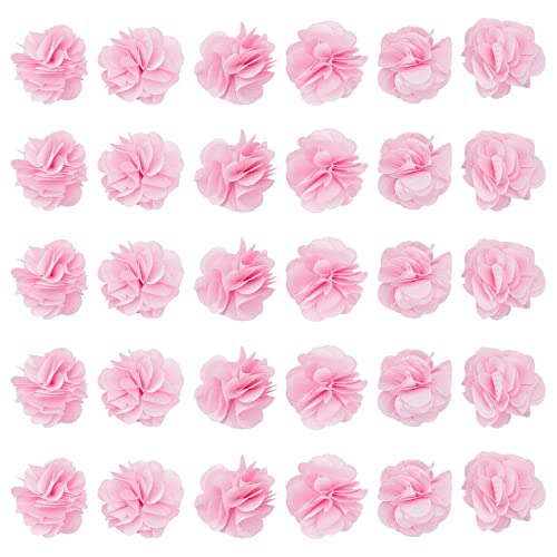 craspire 40 Stück Stoffblumen Rosa 1.34" 3D-Chiffon-Blumen-Spitzenborte Brautsträuße Cluster-Blumen-DIY-Nähspitzen-Patch Für Heimwerkerhandwerk Stirnbänder Hochzeit Geschenkverpackung von craspire