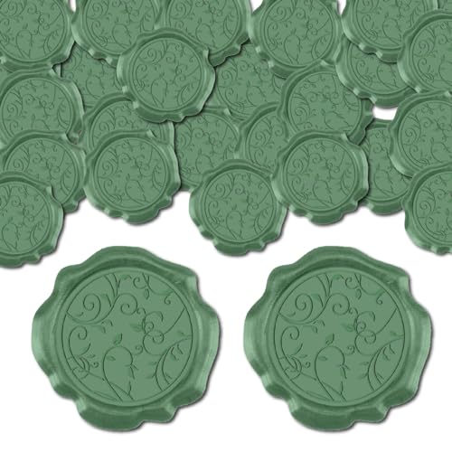 craspire 50 Stück Blatt Wachsversiegelungssticker in Meeresgrün - Dekorationssticker im Vintage-Stil mit Selbstklebender Rückseite für Geschenkverpackungen, Geburtstagskarten, Weihnachten craspire 50 Stück Blatt Wachsversiegelungssticker in Meeresgrün - Dekorationssticker im Vintage-Stil mit Selbstklebender Rückseite für Geschenkverpackungen, Geburtstagskarten, Weihnachten von craspire