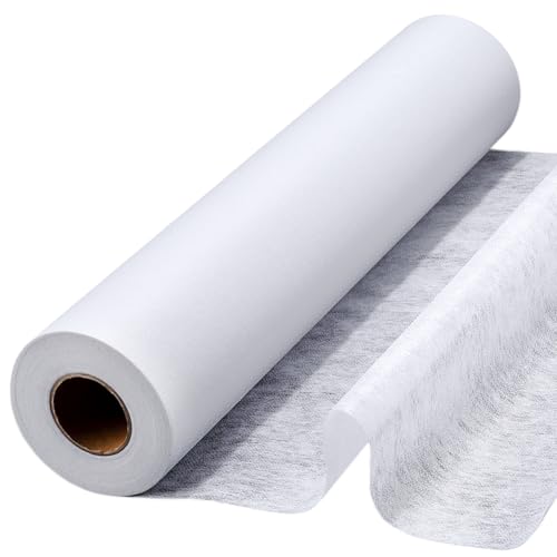 craspire 54.7 Yards x 15.7 Zoll Bügeln Vlies Schmelzbare Einlage Mittleres Gewicht Einseitige Polyester zum Nähen DIY Bastelzubehör Steppgewebe Applikationen Hemden Kleider Knopfleiste Kragen von craspire