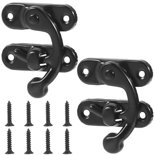 craspire 6 Set Vintage Verschluss 37 x 42mm Schwarz Mini Schwenkarm Verschluss Rechter Knebelhaken Mit Schrauben Metallverschluss Gebogene Schnalle Für Koffer Schmuckschatulle Werkzeugkasten craspire 6 Set Vintage Verschluss 37 x 42mm Schwarz Mini Schwenkarm Verschluss Rechter Knebelhaken Mit Schrauben Metallverschluss Gebogene Schnalle Für Koffer Schmuckschatulle Werkzeugkasten von craspire