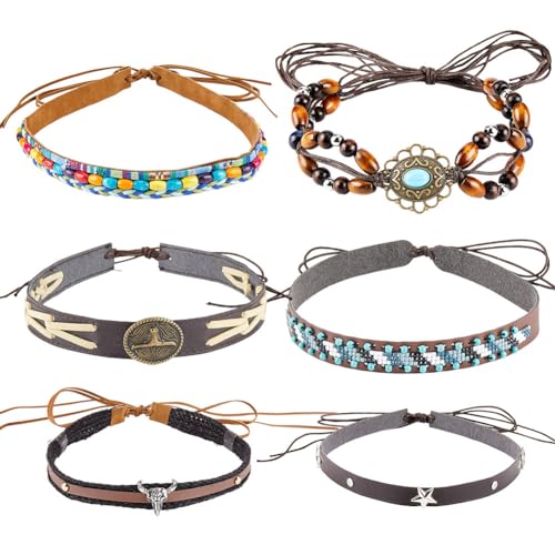 craspire 6 Stil Cowboy-Hutband, Handgefertigt, Kunstleder, Stickerei, Tuch, Flach, Ethno-Stil, Wachsschnur, Geflochten, Western, Verstellbar, Hutgürtelband, Zubehör Für Fedora-Strohhut craspire 6 Stil Cowboy-Hutband, Handgefertigt, Kunstleder, Stickerei, Tuch, Flach, Ethno-Stil, Wachsschnur, Geflochten, Western, Verstellbar, Hutgürtelband, Zubehör Für Fedora-Strohhut von craspire