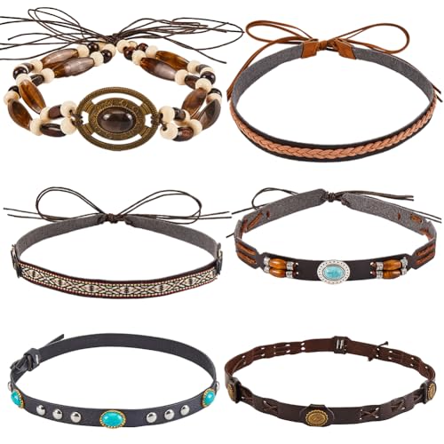 craspire 6 Stil Cowboy-Hutband, Handgefertigt, Kunstleder, Türkis, Oval, Perlen, Ethno-Stil, Wachsschnur, Geflochten, Südwestlich, Verstellbares Hutgürtelband, Zubehör Für Fedora-Strohhut craspire 6 Stil Cowboy-Hutband, Handgefertigt, Kunstleder, Türkis, Oval, Perlen, Ethno-Stil, Wachsschnur, Geflochten, Südwestlich, Verstellbares Hutgürtelband, Zubehör Für Fedora-Strohhut von craspire