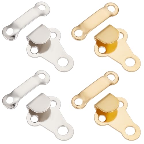 craspire 60 Paar Nähhaken Und Ösen Verschluss Set Platin Golden Messing Hosenverschlüsse Verschluss Metall Haken Und Ösenverschlüsse Metall Für Hosen Kleidung Rock Kleid BH Verschlüsse Nähen DIY von craspire