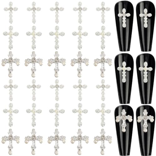 craspire 60 Stück Kreuz-Nagel-Charms 3D 3 Stil Y2K Metalllegierung Strass Perle Flache Edelsteine Set Gothic Vintage Punk Nieten Dekor Für Frauen Nagelkunst DIY Schmuck Charms Weihnachtsdekoration craspire 60 Stück Kreuz-Nagel-Charms 3D 3 Stil Y2K Metalllegierung Strass Perle Flache Edelsteine Set Gothic Vintage Punk Nieten Dekor Für Frauen Nagelkunst DIY Schmuck Charms Weihnachtsdekoration von craspire