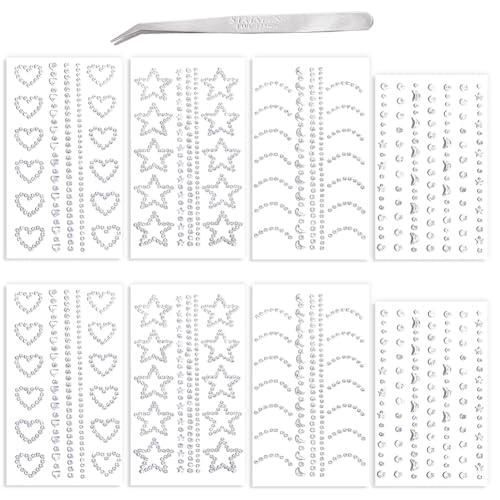 craspire 8 Blatt Selbstklebende Klare Strass Kristall Aufkleber Acryl Glänzende Diamant Gesichts Edelsteine Perlen Juwelen Sterne Herzen Mond Für Nagelkunst Haare Make Up Körper DIY Handwerk Festival craspire 8 Blatt Selbstklebende Klare Strass Kristall Aufkleber Acryl Glänzende Diamant Gesichts Edelsteine Perlen Juwelen Sterne Herzen Mond Für Nagelkunst Haare Make Up Körper DIY Handwerk Festival von craspire