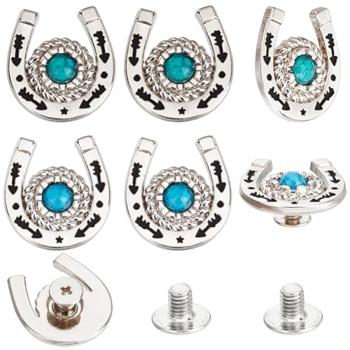 craspire 8 Satz/Box Hufeisen Schraubknöpfe Im Western Cowboy Stil Dekorative Lederschnallen 19mm Türkisfarbener Edelstein Conchos Metall Vintage Retro Gussteile Nieten Nieten Für Heimwerker craspire 8 Satz/Box Hufeisen Schraubknöpfe Im Western Cowboy Stil Dekorative Lederschnallen 19mm Türkisfarbener Edelstein Conchos Metall Vintage Retro Gussteile Nieten Nieten Für Heimwerker von craspire