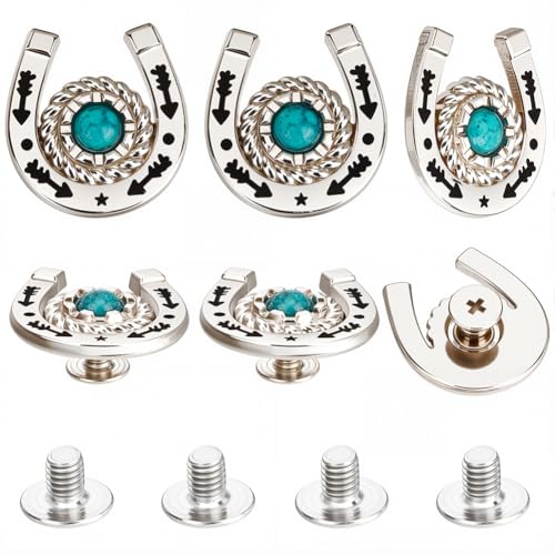 craspire 8 Sets/Box Hufeisen Knöpfe Mit Schraubverschluss Grün Western Cowboy Stil Dekorative Lederschnallen 19mm Türkisfarbener Edelstein Metall Vintage Retro Gussnieten Nieten Für Heimwerkerstoffe craspire 8 Sets/Box Hufeisen Knöpfe Mit Schraubverschluss Grün Western Cowboy Stil Dekorative Lederschnallen 19mm Türkisfarbener Edelstein Metall Vintage Retro Gussnieten Nieten Für Heimwerkerstoffe von craspire