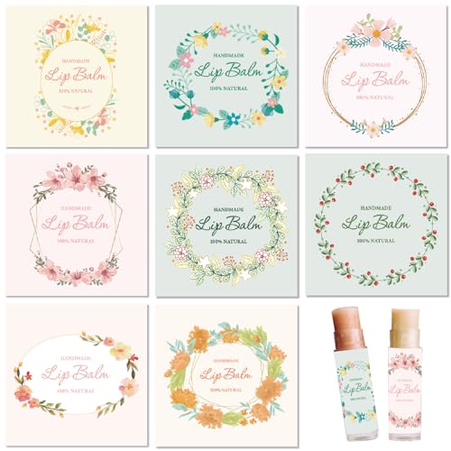 craspire 80 Stück 8 Stile Lippenbalsam-Aufkleber Kranz Blume Blumenblatt Selbstklebende Hausgemachte Lippenbalsam-Etiketten Vintage Quadratische DIY-Etikettenaufkleber Für Lippenbalsam-Behälter craspire 80 Stück 8 Stile Lippenbalsam-Aufkleber Kranz Blume Blumenblatt Selbstklebende Hausgemachte Lippenbalsam-Etiketten Vintage Quadratische DIY-Etikettenaufkleber Für Lippenbalsam-Behälter von craspire