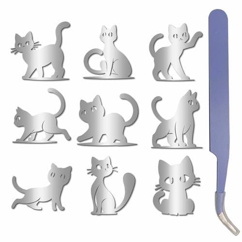 craspire 9 Stile Metall Katzen Aufkleber Silberne Metall Aufkleber 1,5 x 1,5 Zoll Selbstklebend Wasserdicht Cartoon Kätzchen Tieraufkleber Mit Pinzette Für Sammelalben DIY Harzbasteln craspire 9 Stile Metall Katzen Aufkleber Silberne Metall Aufkleber 1,5 x 1,5 Zoll Selbstklebend Wasserdicht Cartoon Kätzchen Tieraufkleber Mit Pinzette Für Sammelalben DIY Harzbasteln von craspire