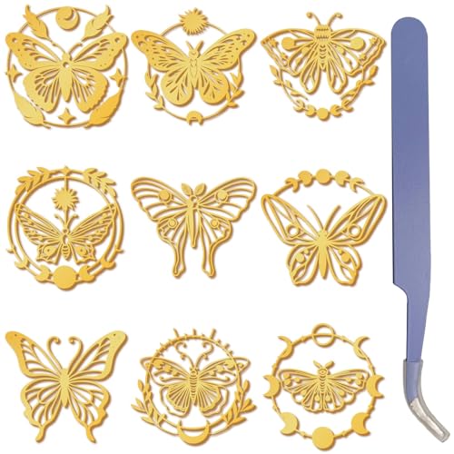 craspire 9 Stück 1.6 Zoll Schmetterlingsmuster Goldmetallaufkleber Frühling Tier Insektenetikett Geprägter Aufkleber Selbstklebend Wasserdicht Mit Pinzette Für Kunstharzkartenherstellung Scrapbook craspire 9 Stück 1.6 Zoll Schmetterlingsmuster Goldmetallaufkleber Frühling Tier Insektenetikett Geprägter Aufkleber Selbstklebend Wasserdicht Mit Pinzette Für Kunstharzkartenherstellung Scrapbook von craspire