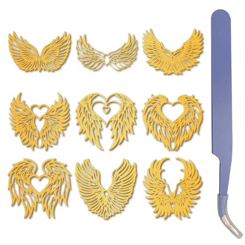 craspire 9 Stück 1.6x1.6 goldene Metallaufkleber Mit Engelsflügeln Klassische Herzflügel Geprägt Selbstklebend Wasserfest Mit Pinzette Etikettenaufkleber Für Kartenherstellung Scrapbook DIY Basteln craspire 9 Stück 1.6x1.6 goldene Metallaufkleber Mit Engelsflügeln Klassische Herzflügel Geprägt Selbstklebend Wasserfest Mit Pinzette Etikettenaufkleber Für Kartenherstellung Scrapbook DIY Basteln von craspire